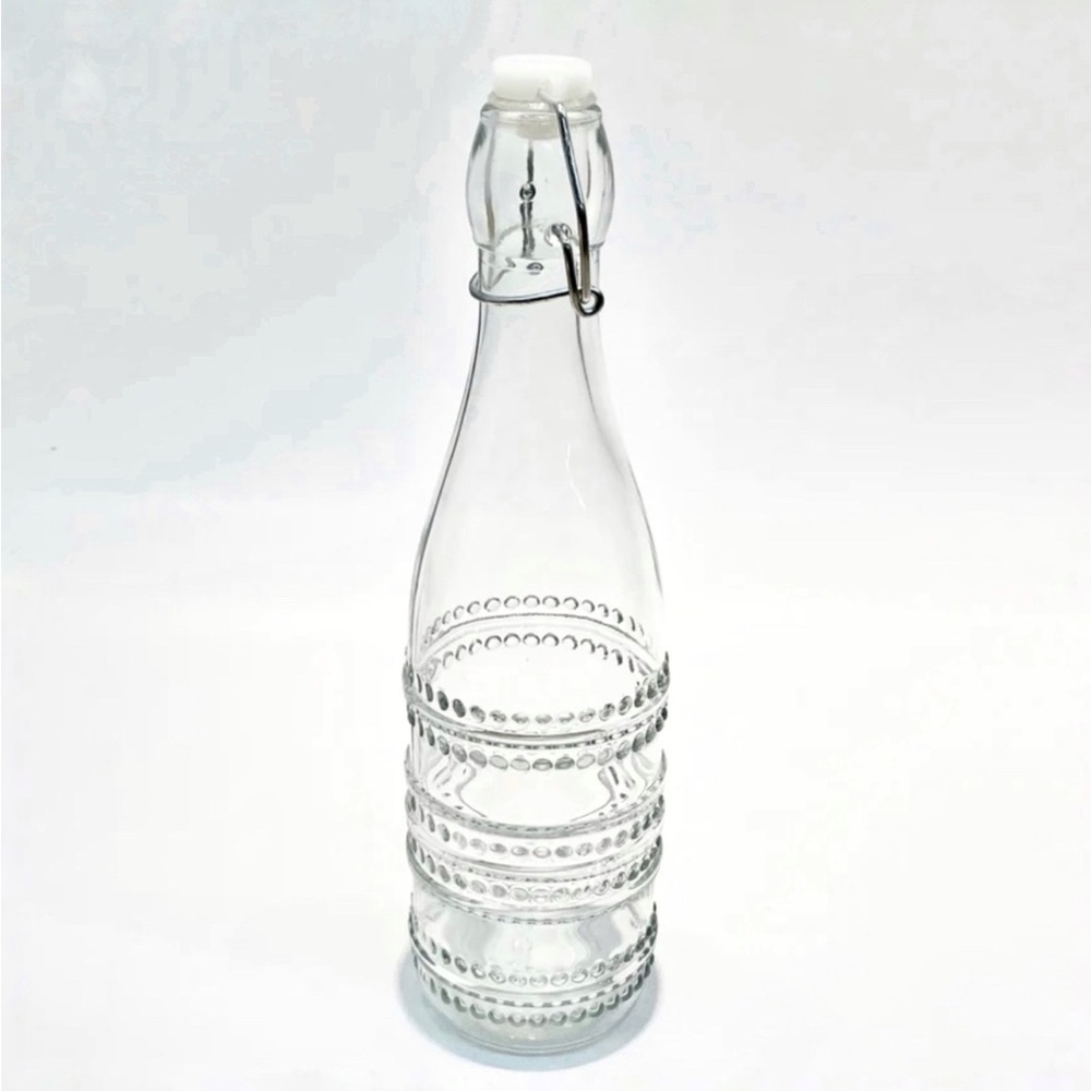Stylesetter Clear Glass Beaded Dot Bottle with Swing Top Tight Seal Stopper - Picture 12 of 16